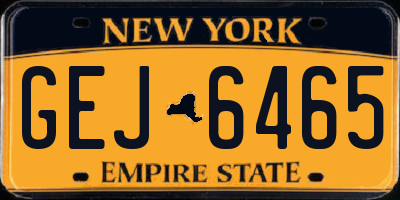 NY license plate GEJ6465