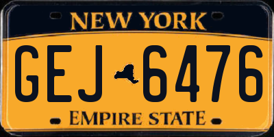 NY license plate GEJ6476