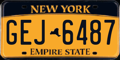NY license plate GEJ6487