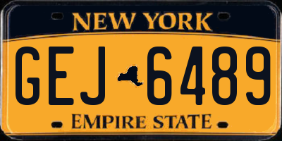 NY license plate GEJ6489