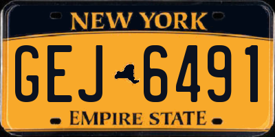 NY license plate GEJ6491