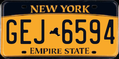 NY license plate GEJ6594