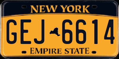 NY license plate GEJ6614