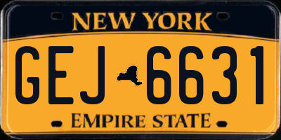 NY license plate GEJ6631
