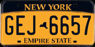 NY license plate GEJ6657