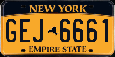 NY license plate GEJ6661