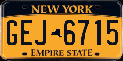 NY license plate GEJ6715