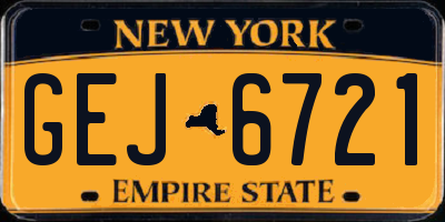 NY license plate GEJ6721