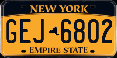 NY license plate GEJ6802