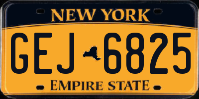 NY license plate GEJ6825