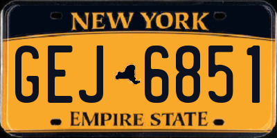 NY license plate GEJ6851