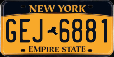 NY license plate GEJ6881