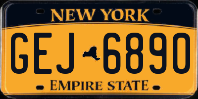 NY license plate GEJ6890