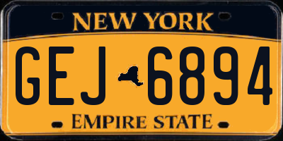 NY license plate GEJ6894
