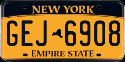 NY license plate GEJ6908