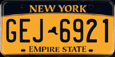 NY license plate GEJ6921