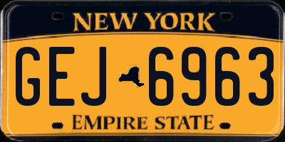 NY license plate GEJ6963