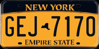NY license plate GEJ7170