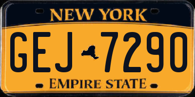 NY license plate GEJ7290