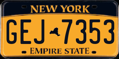 NY license plate GEJ7353
