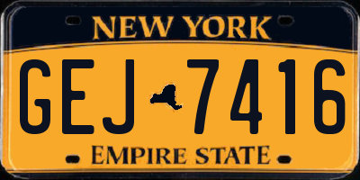 NY license plate GEJ7416