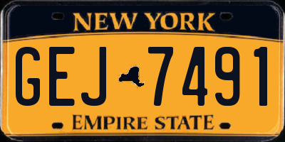 NY license plate GEJ7491