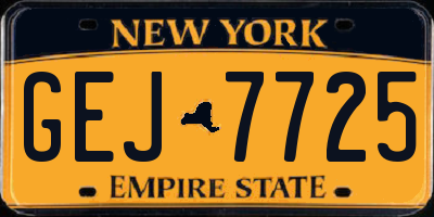NY license plate GEJ7725