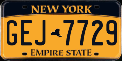NY license plate GEJ7729