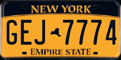 NY license plate GEJ7774