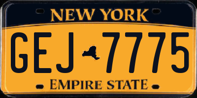 NY license plate GEJ7775