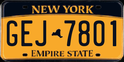 NY license plate GEJ7801