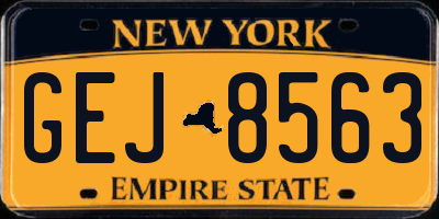 NY license plate GEJ8563