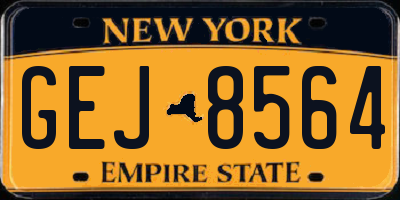 NY license plate GEJ8564