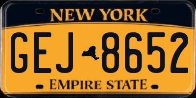 NY license plate GEJ8652