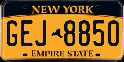 NY license plate GEJ8850