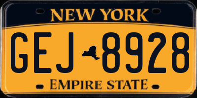 NY license plate GEJ8928