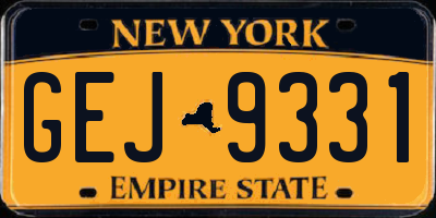 NY license plate GEJ9331