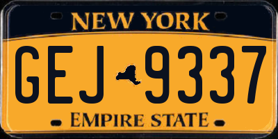 NY license plate GEJ9337