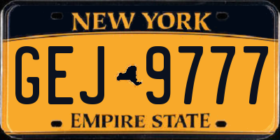 NY license plate GEJ9777