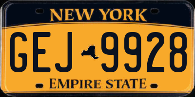 NY license plate GEJ9928