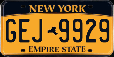 NY license plate GEJ9929