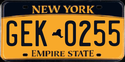 NY license plate GEK0255