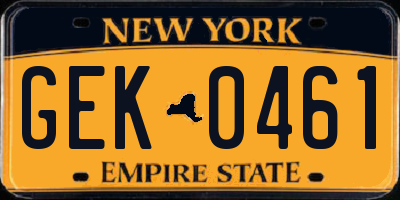NY license plate GEK0461