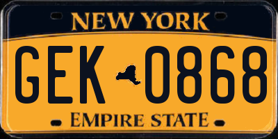NY license plate GEK0868