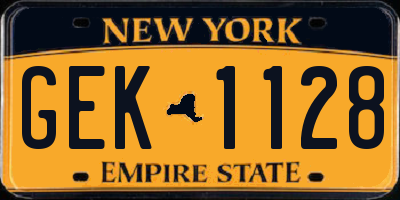NY license plate GEK1128