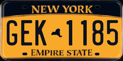 NY license plate GEK1185