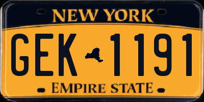 NY license plate GEK1191