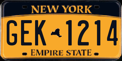 NY license plate GEK1214