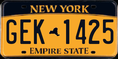 NY license plate GEK1425