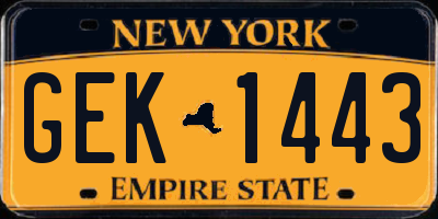 NY license plate GEK1443